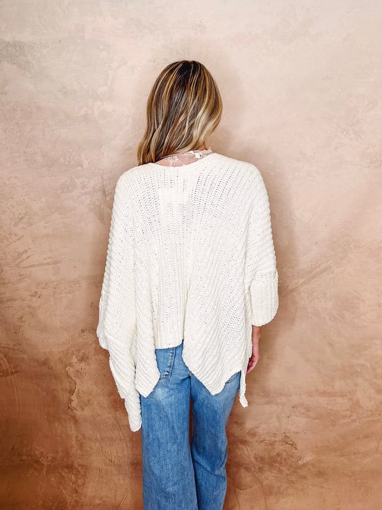 Eccentrics Boutique Cardigan Cream of the Crop Chenille Open Front Cardigan