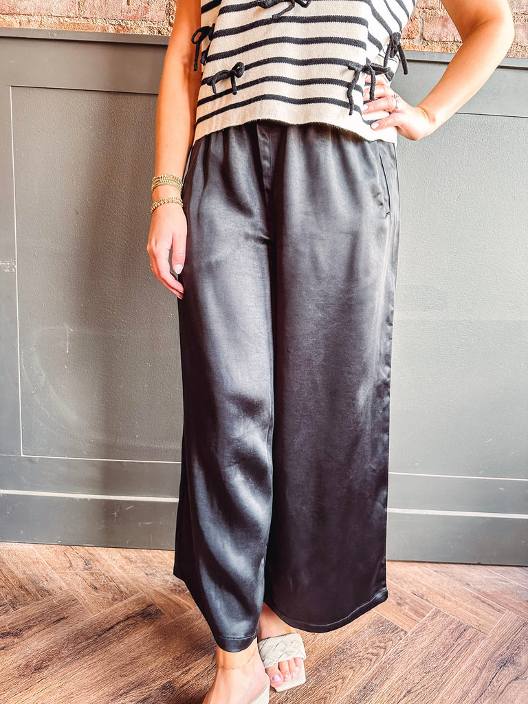 Eccentrics Boutique Pant Créme de la Créme Satin Wide Leg Pants