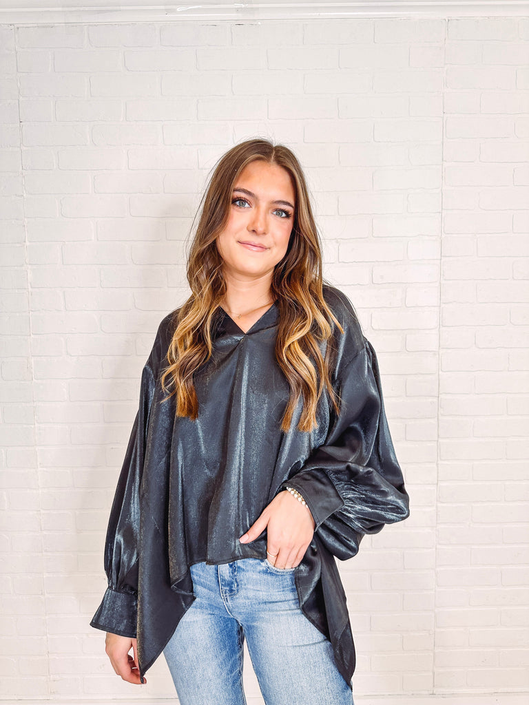 Eccentrics Boutique Shirts & Tops Dazzle Me Asymmetrical Blouse