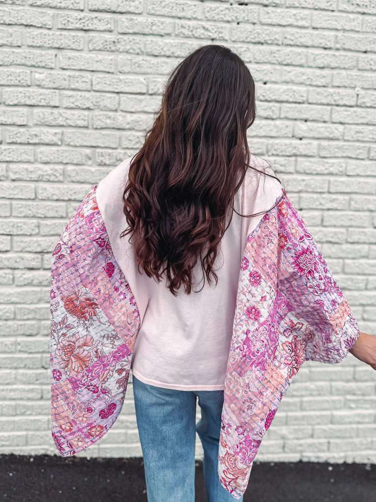 Eccentrics Boutique Shirts & Tops Dolly Mixed Media Poncho Top