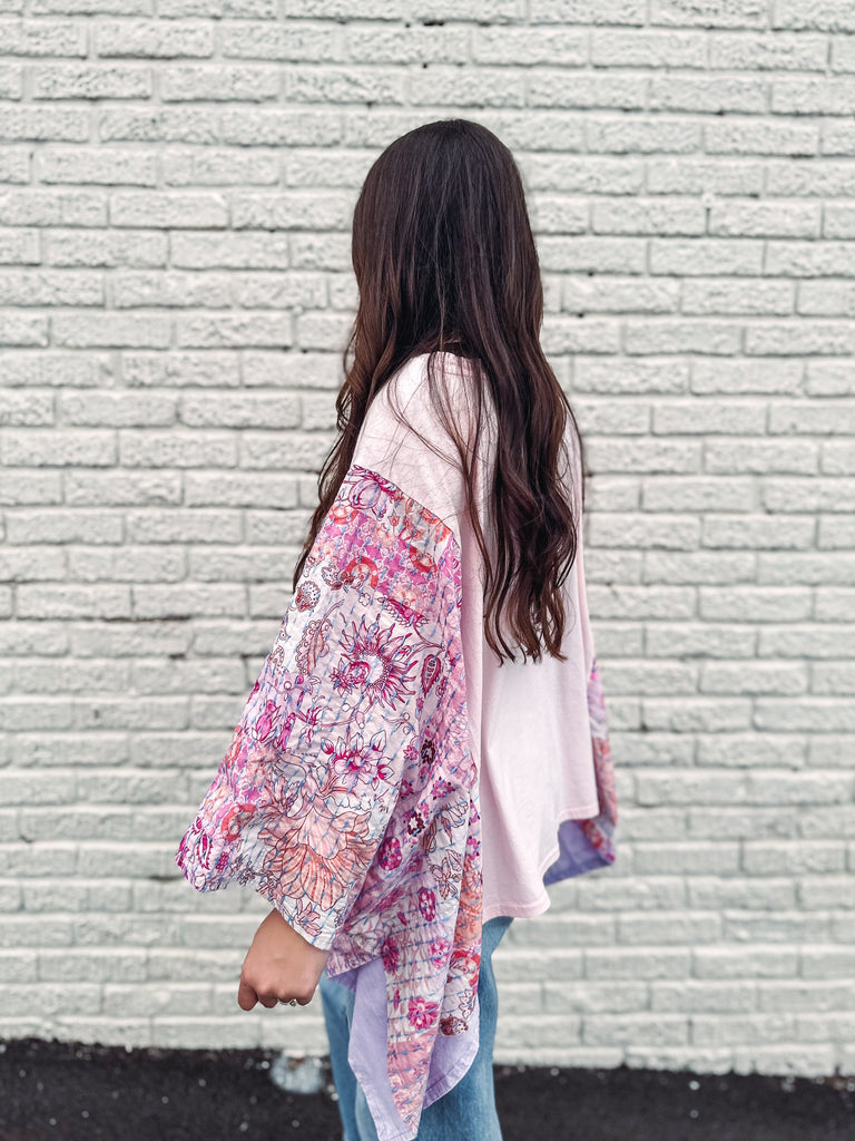 Eccentrics Boutique Shirts & Tops Dolly Mixed Media Poncho Top