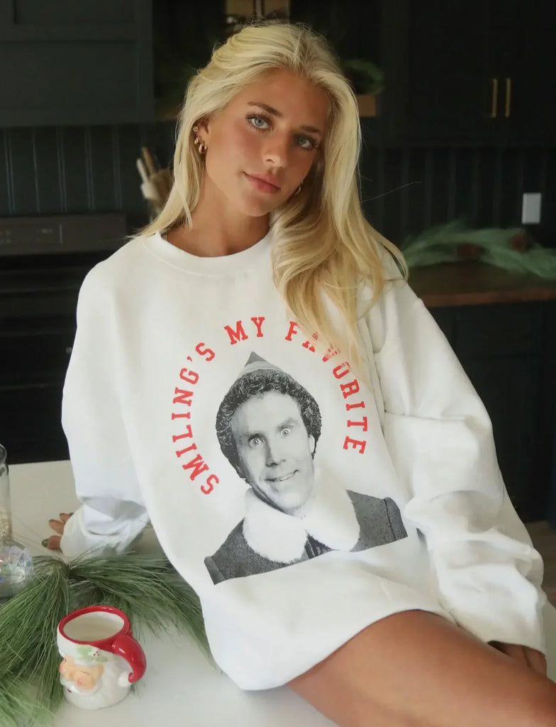 Eccentrics Boutique Sweatshirt Elf's Smiling's My Favorite Sweatshirt