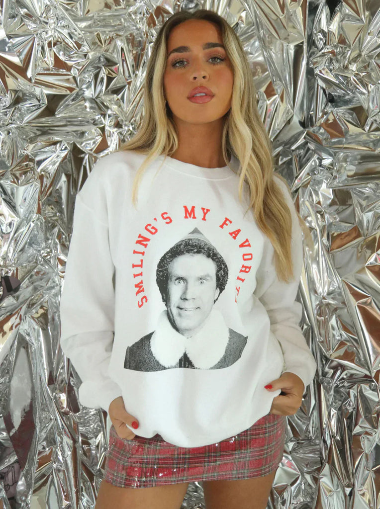 Eccentrics Boutique Sweatshirt Elf's Smiling's My Favorite Sweatshirt