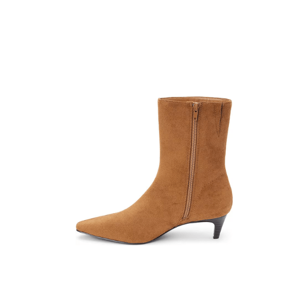 Eccentrics Boutique Shoes Esther Sueded Fabric Kitten Heel Mid Calf Boots