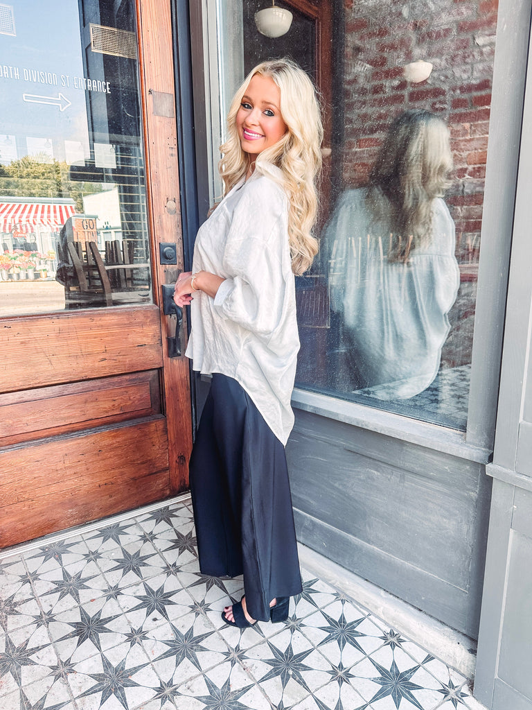 Eccentrics Boutique Shirts & Tops Genevieve Ivory Oversized Shirt