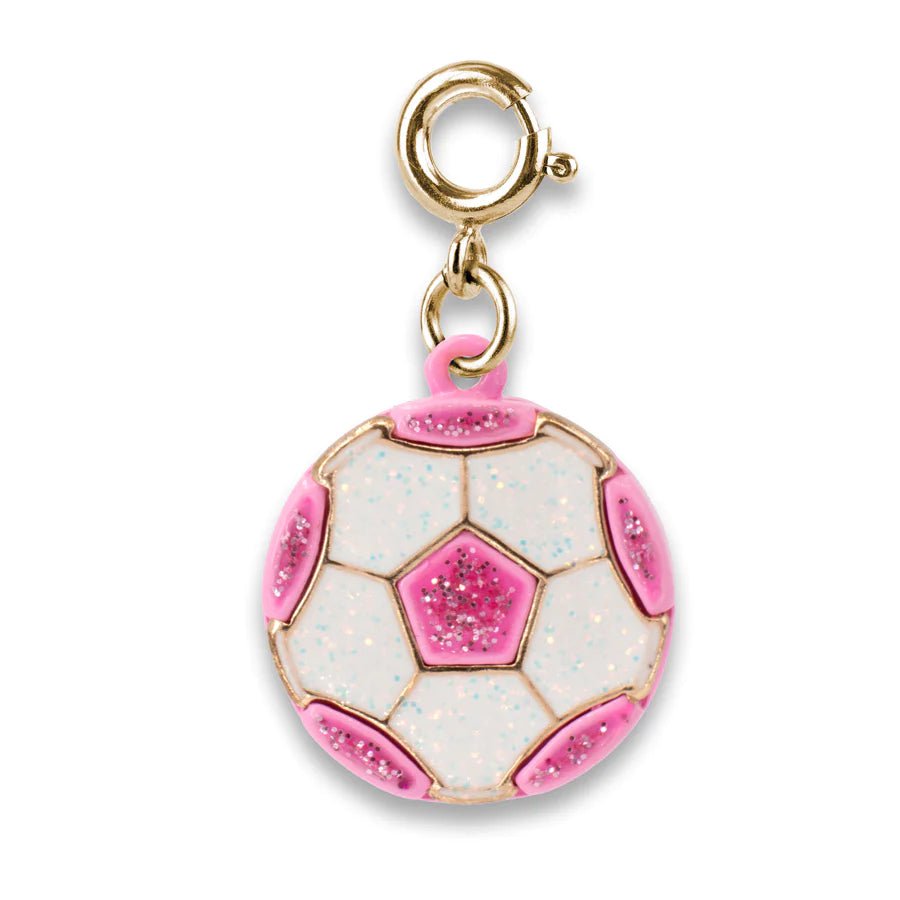 Eccentrics Boutique Jewelry Glitter Soccer Ball Charm Pink