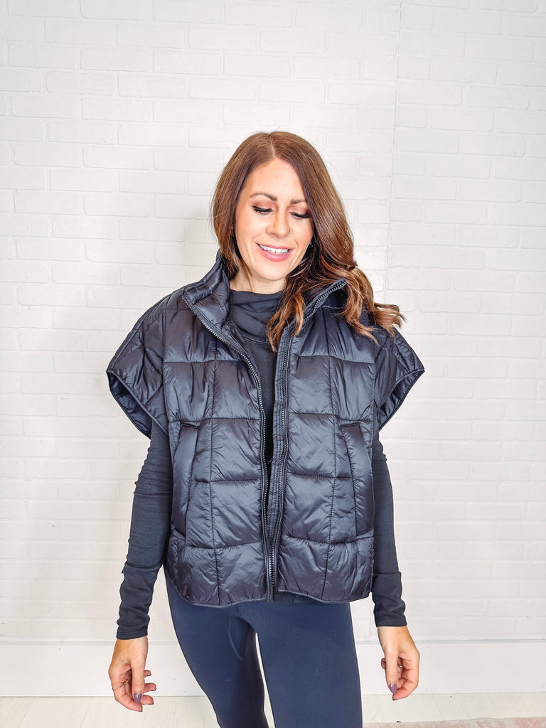 Eccentrics Boutique Vest Go For It Quilted Puffer Vest