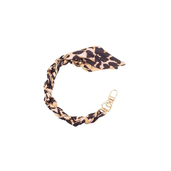 Eccentrics Boutique Accessory Gold Phone Chain with Scarf Leopard Leopard
