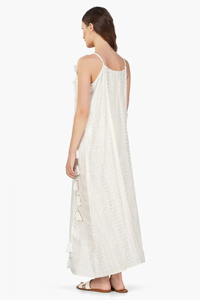 Eccentrics Boutique Dress Golden Pearl Lurex Tassel Beach Maxi Dress