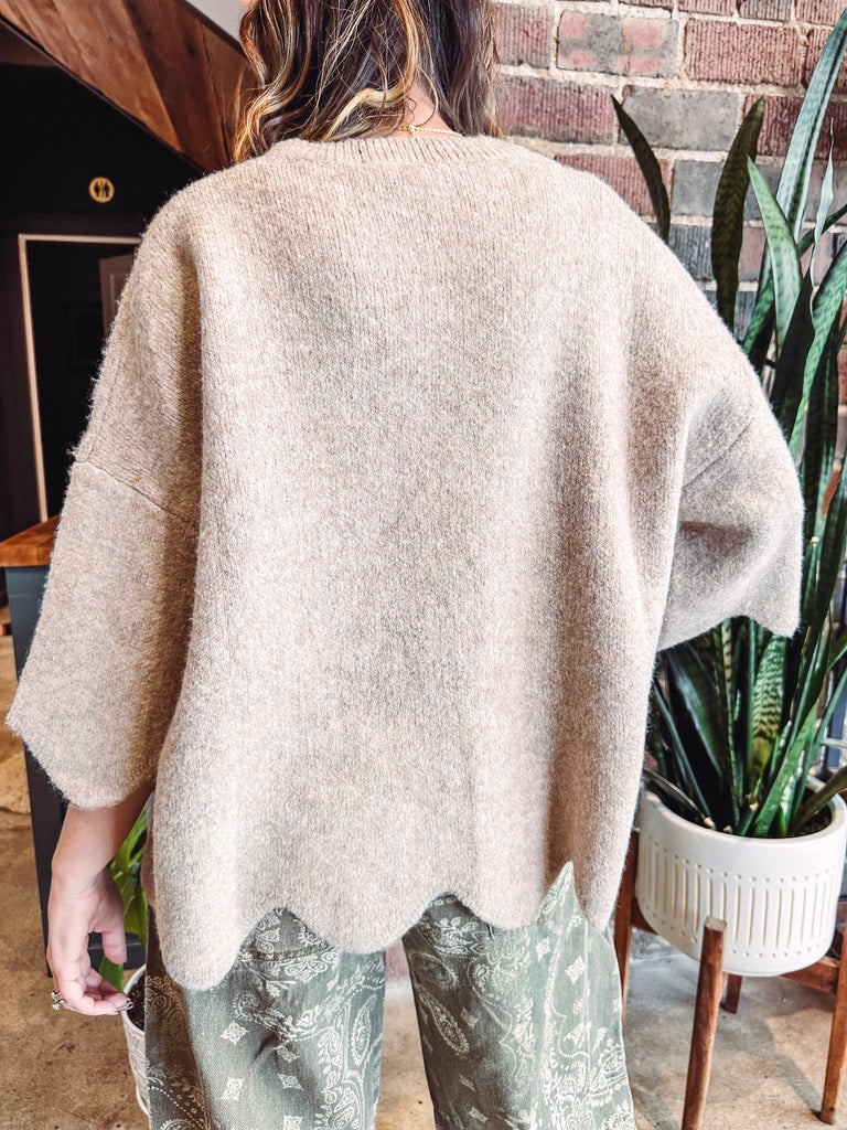 Eccentrics Boutique Sweater Greta Scolloped Edge Sweater