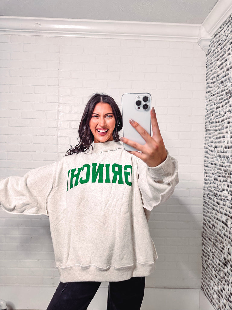 Eccentrics Boutique Sweater Grinchy & Naughty Reversible Mock Neck Sweater