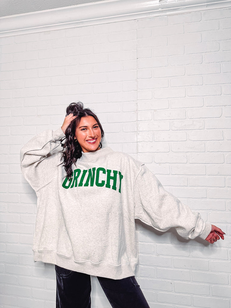 Eccentrics Boutique Sweater Grinchy & Naughty Reversible Mock Neck Sweater