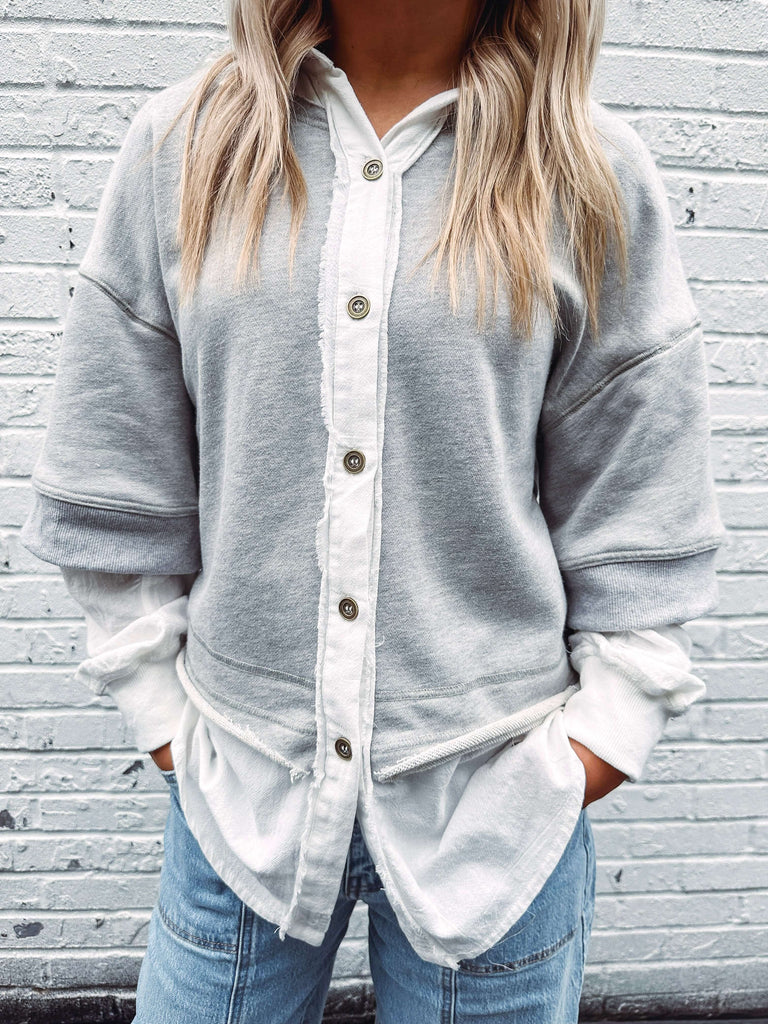 Button front sweatshirt on sale