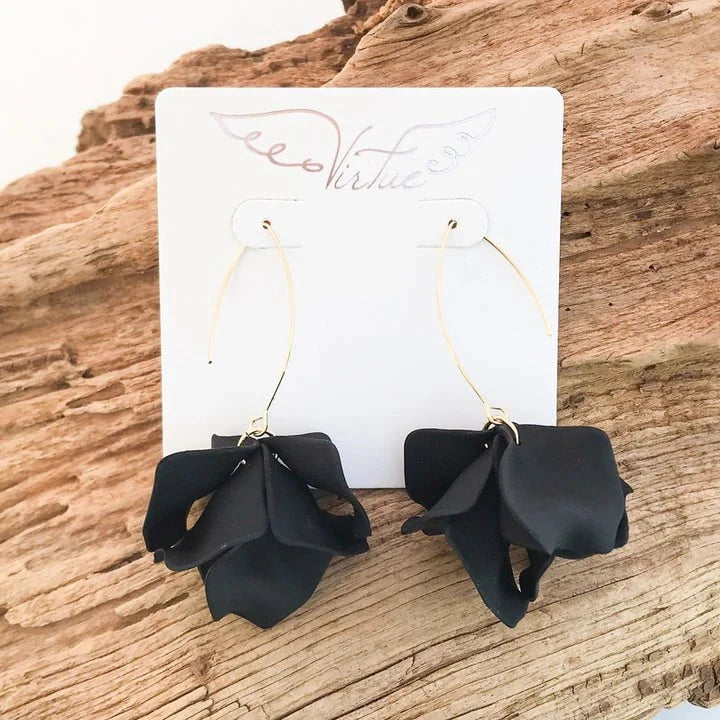 Eccentrics Boutique Jewelry Hyacinth Tiered Marquis Earrings Black