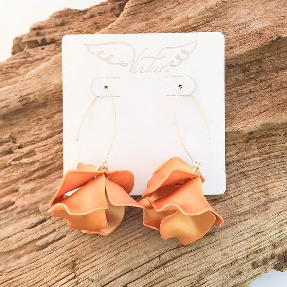 Eccentrics Boutique Jewelry Hyacinth Tiered Marquis Earrings Burnt Orange