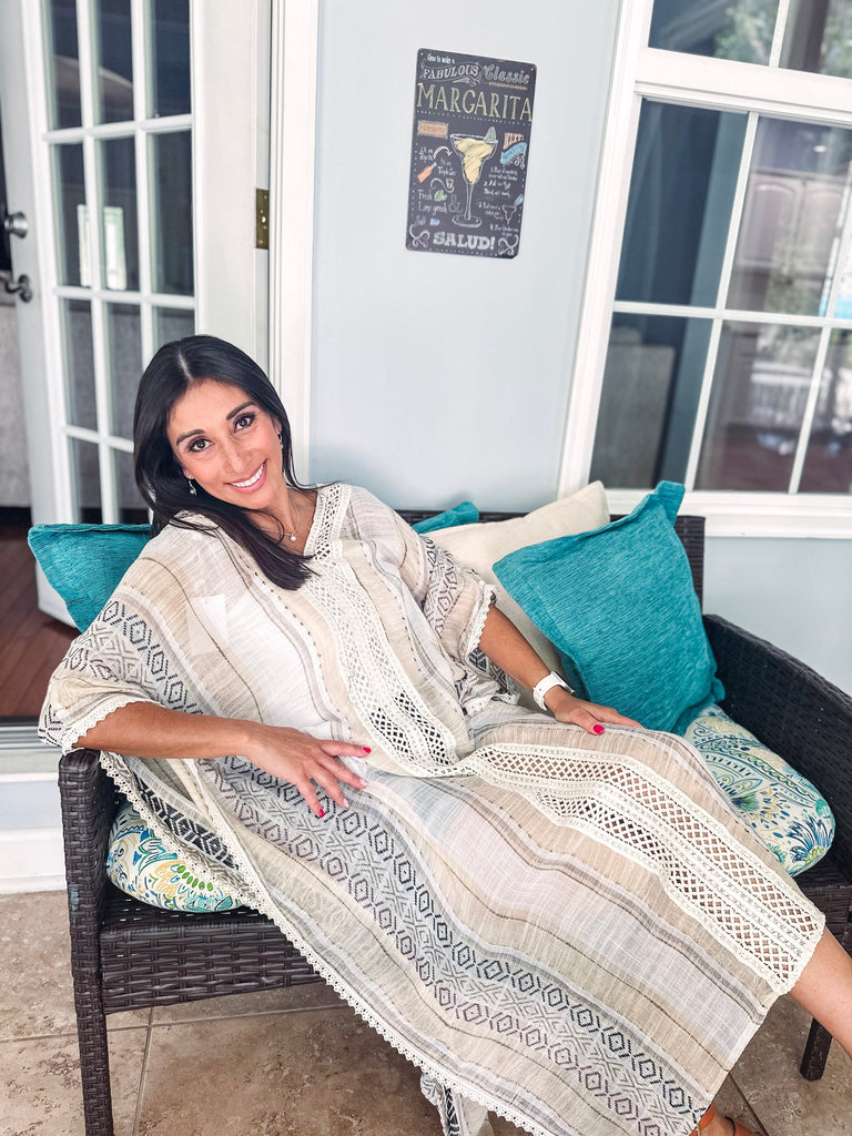 Eccentrics Boutique Dress Island Girl Striped Kaftan