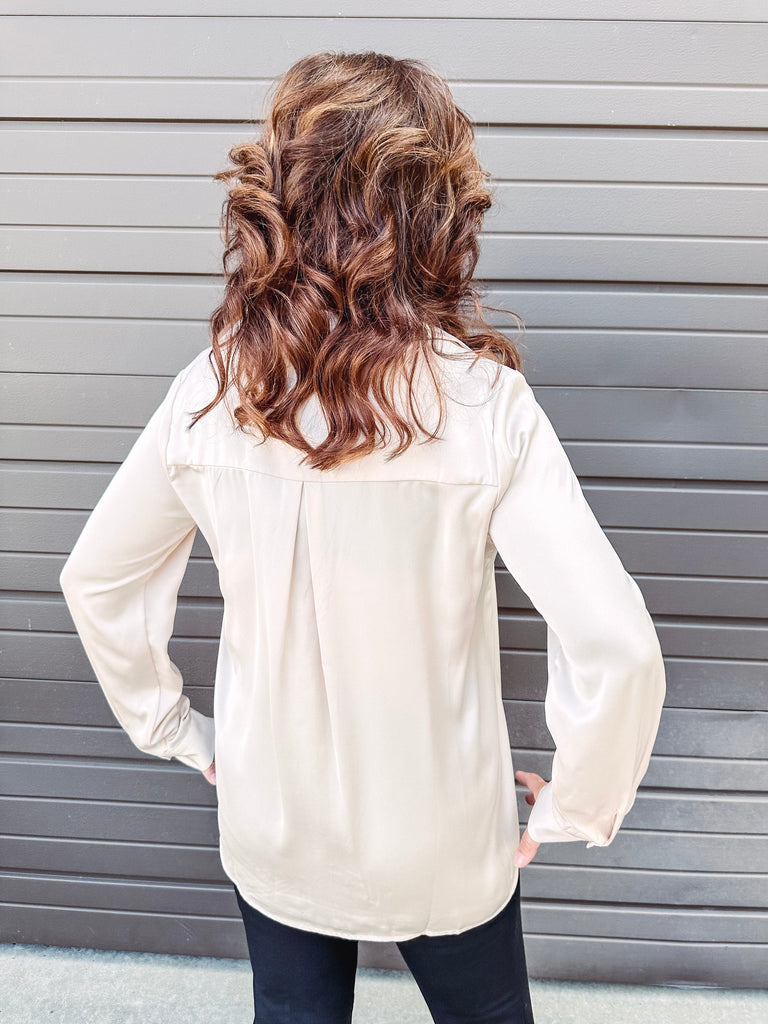 Eccentrics Boutique Shirts & Tops It's Giving Chic Satin Blouse