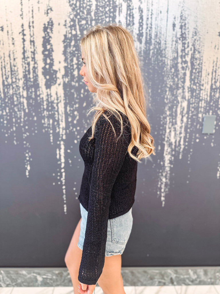 Eccentrics Boutique Sweater Kaye Bell Sleeve Knit Cardigan