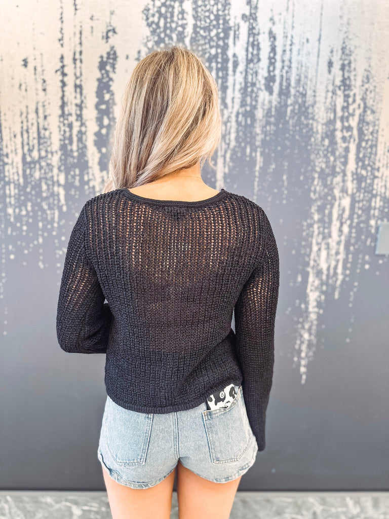 Eccentrics Boutique Sweater Kaye Bell Sleeve Knit Cardigan