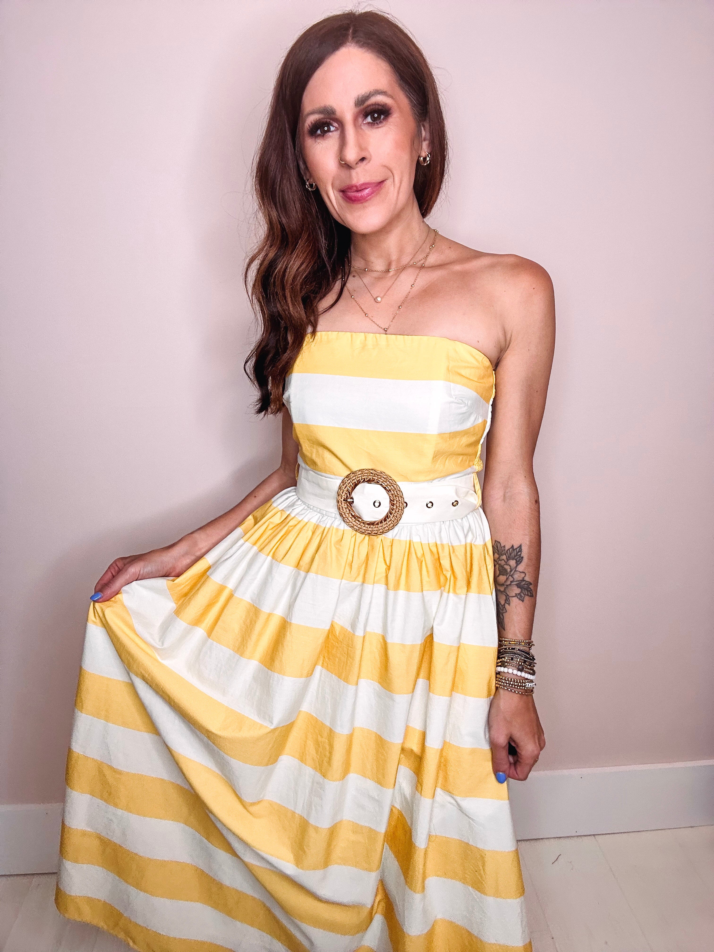 lemon fitted dress Short Sleeve Lemon Print Gown 12 / Lemon Drop/Multi