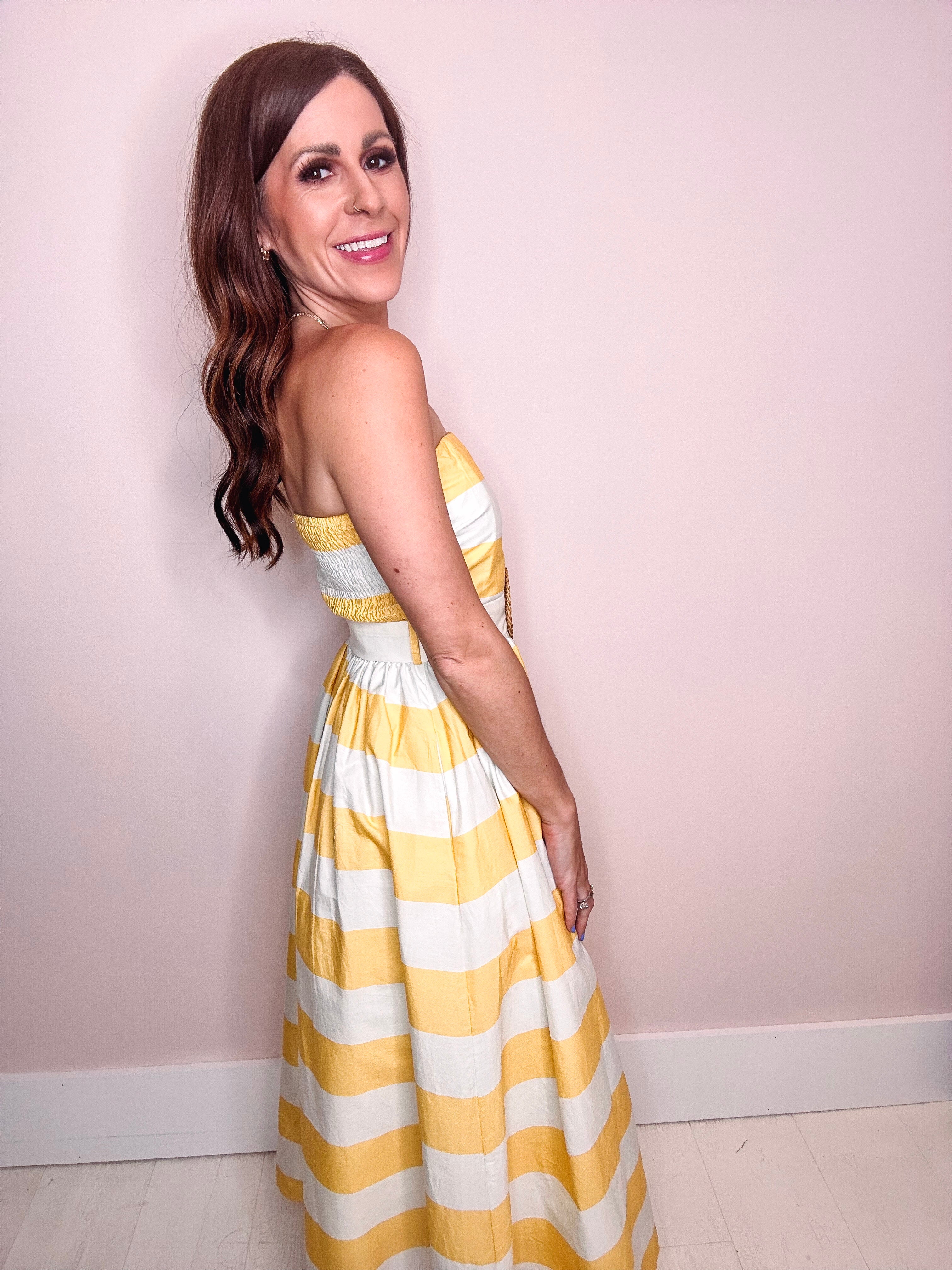 Lemon Drop Belted Dress Yellow / Small / Cotton Lemon Drop Belted Dress Yellow / Small / Cotton