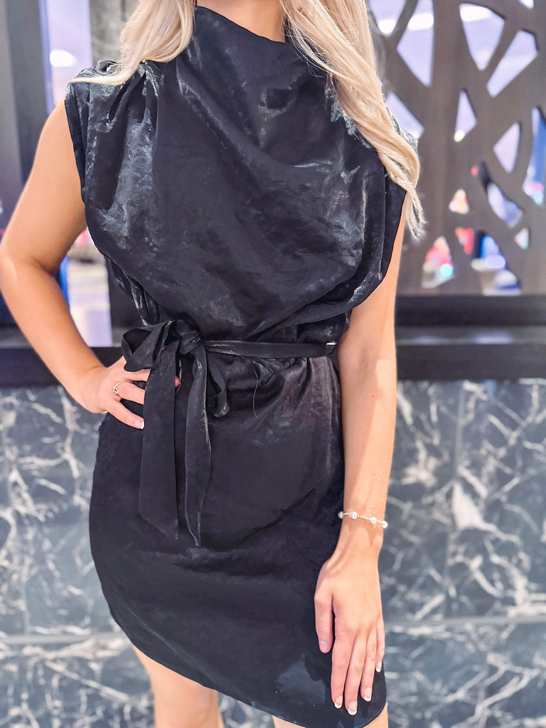 Eccentrics Boutique Dress Luminous Girl Mock Neck Sleeveless Mini Dress