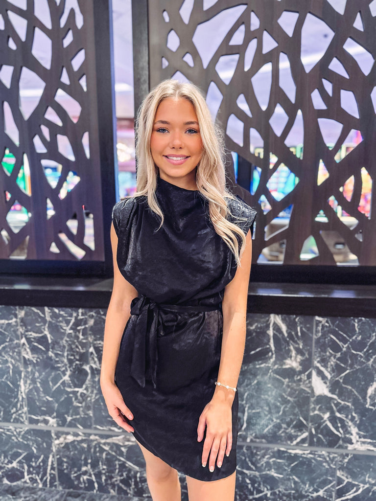 Eccentrics Boutique Dress Luminous Girl Mock Neck Sleeveless Mini Dress