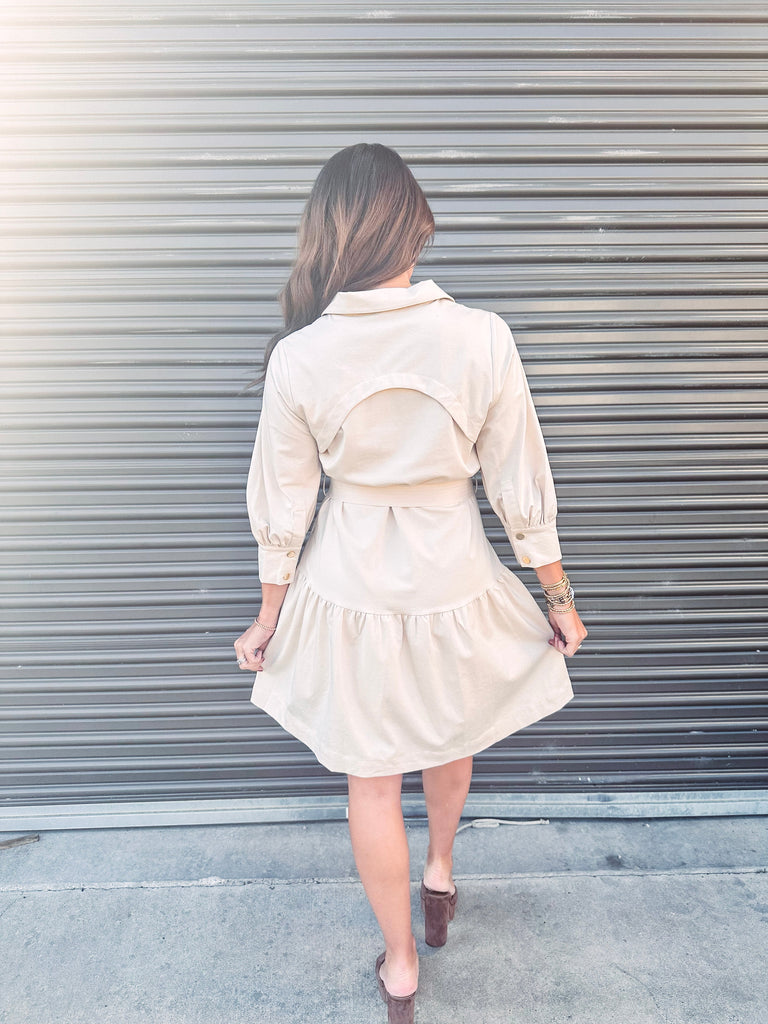 Eccentrics Boutique Dress Luxe Champagne Mini Dress