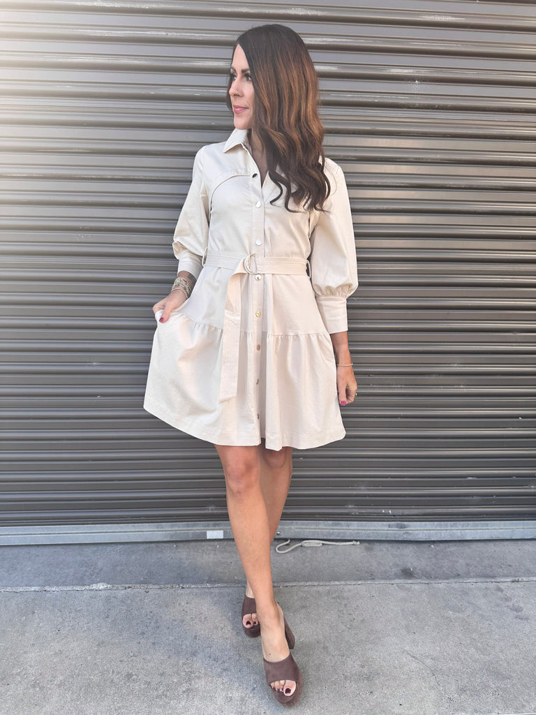 Eccentrics Boutique Dress Luxe Champagne Mini Dress