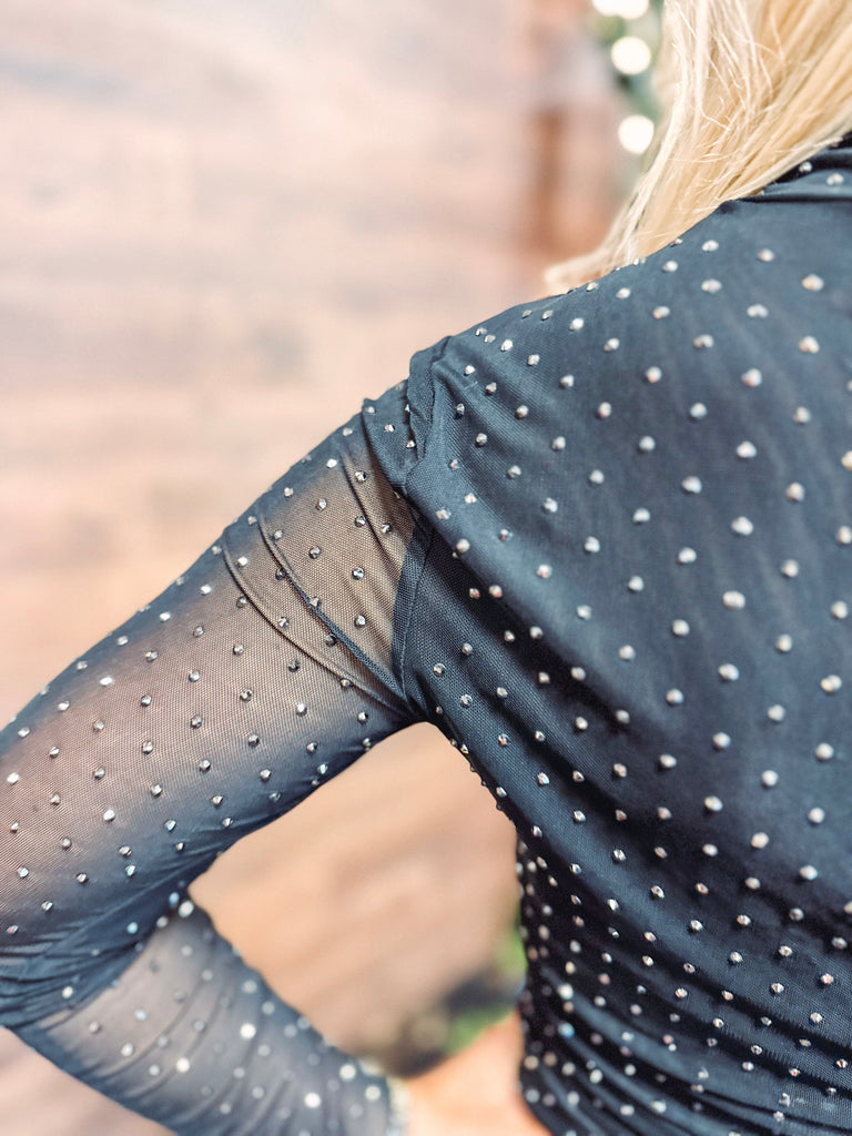 Eccentrics Boutique Top Mara Embellished Mesh Top