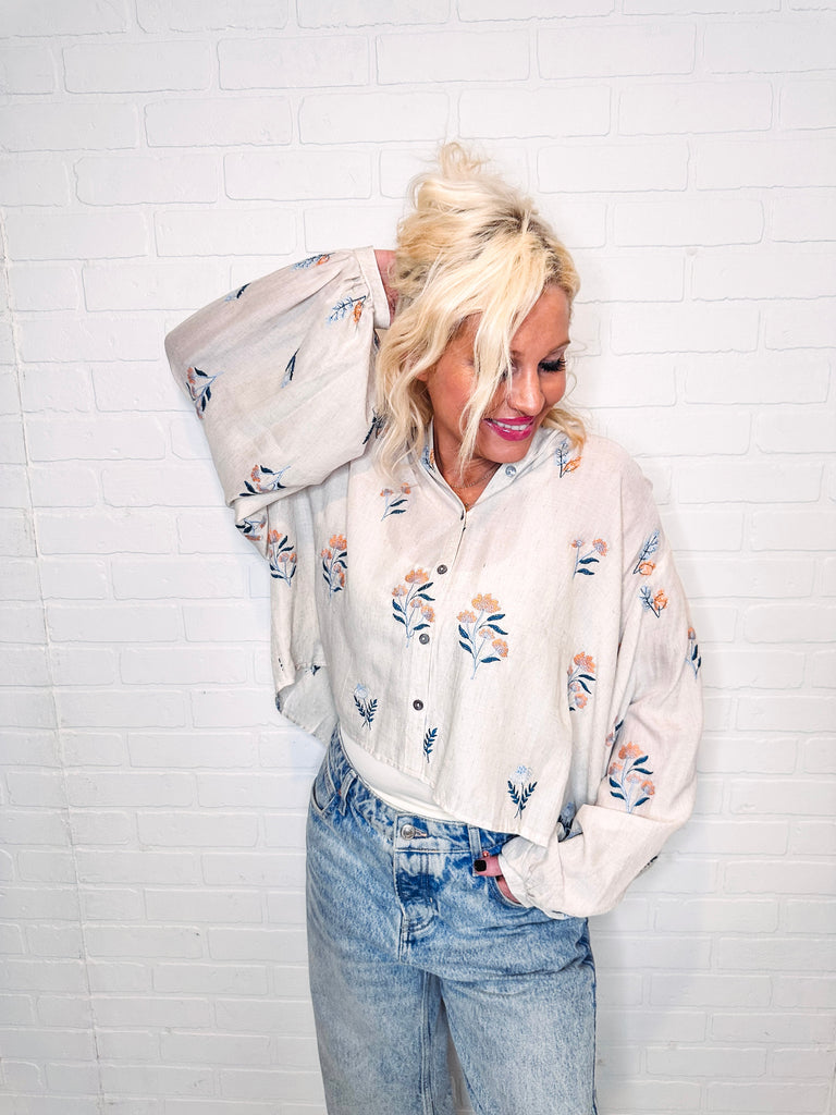 Eccentrics Boutique Shirts & Tops Mayflower Maiden Embroidered Boho Top