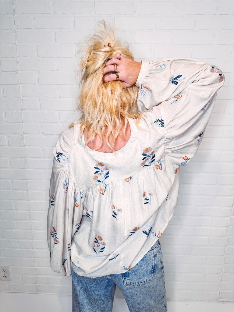 Eccentrics Boutique Shirts & Tops Mayflower Maiden Embroidered Boho Top