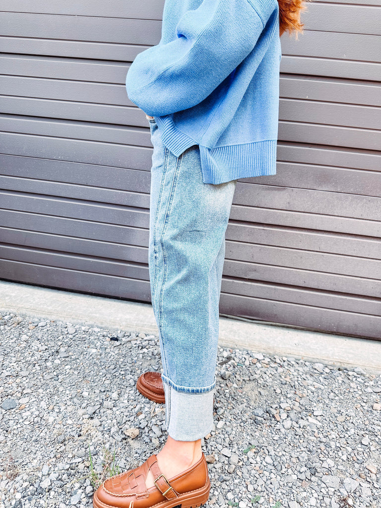 Eccentrics Boutique Denim Mid Rise Cuff Barrel Denim