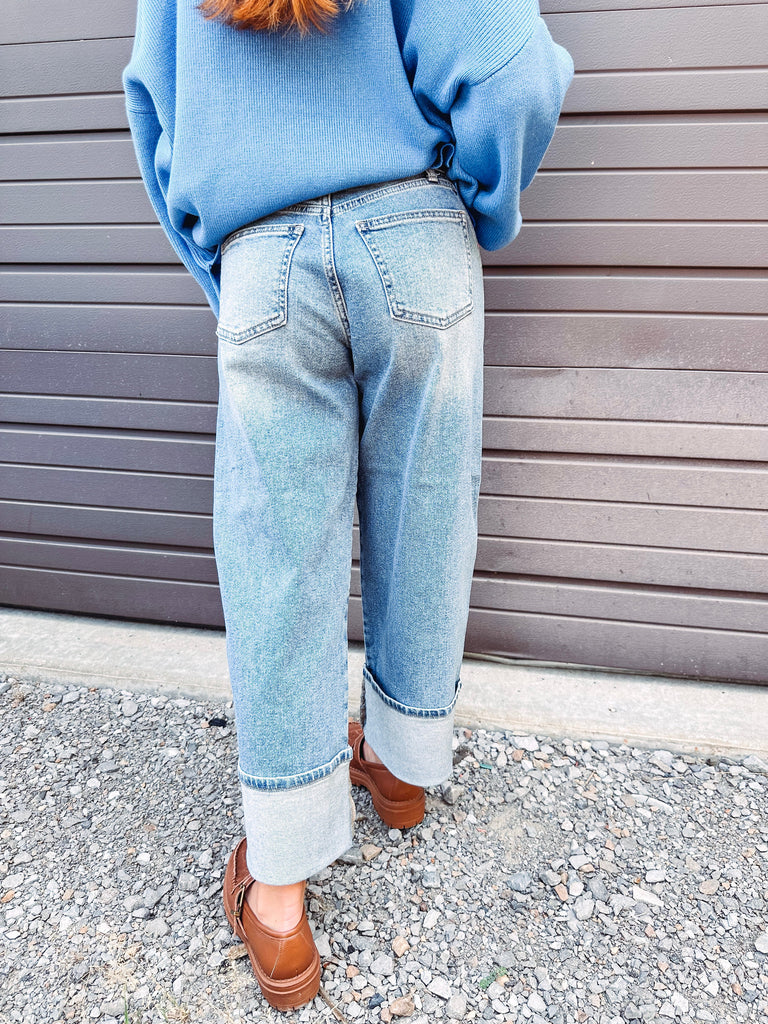 Eccentrics Boutique Denim Mid Rise Cuff Barrel Denim