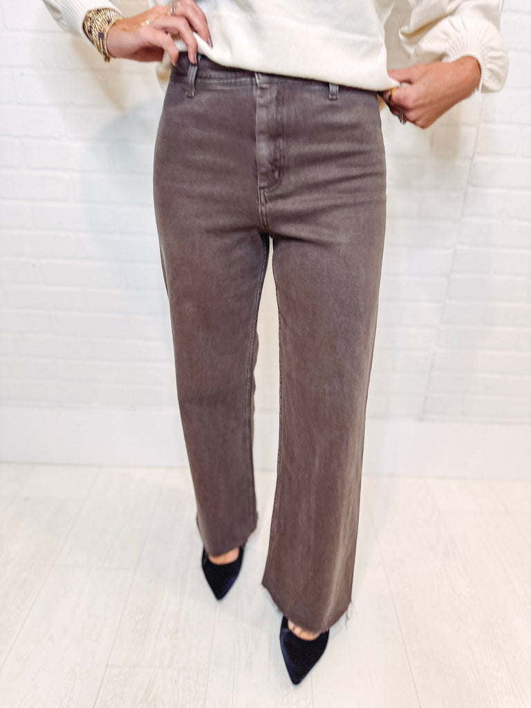 Eccentrics Boutique Denim Mineral Washed Straight Wide Leg Pants