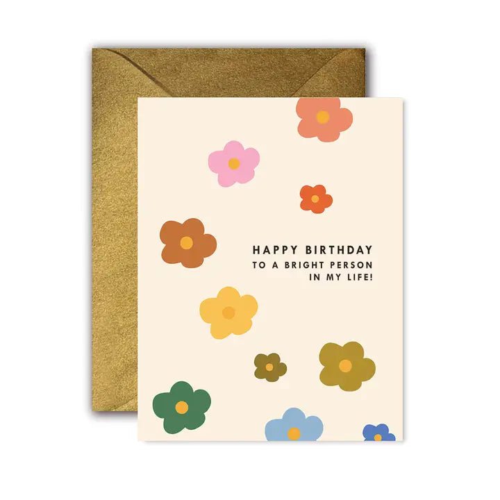 Eccentrics Boutique Greeting Card Mod Floral Bright Person Birthday Greeting Card