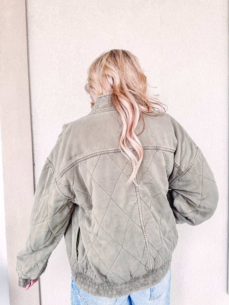 Eccentrics Boutique Jacket Molly Mineral Washed Quilted Jacket