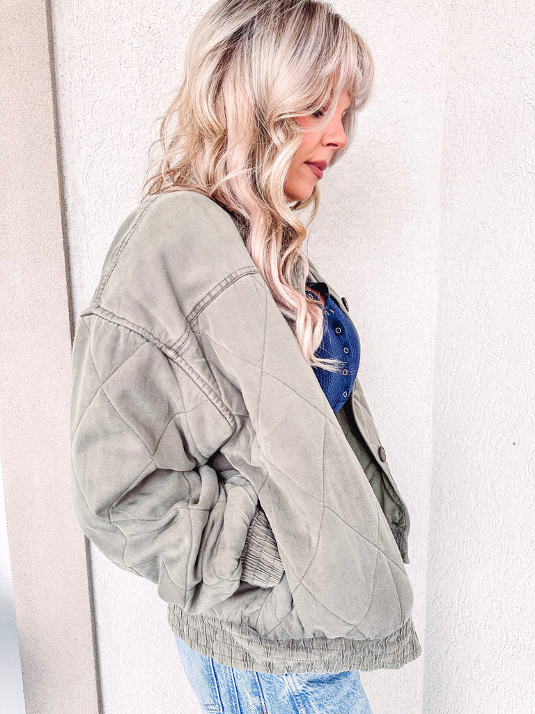 Eccentrics Boutique Jacket Molly Mineral Washed Quilted Jacket