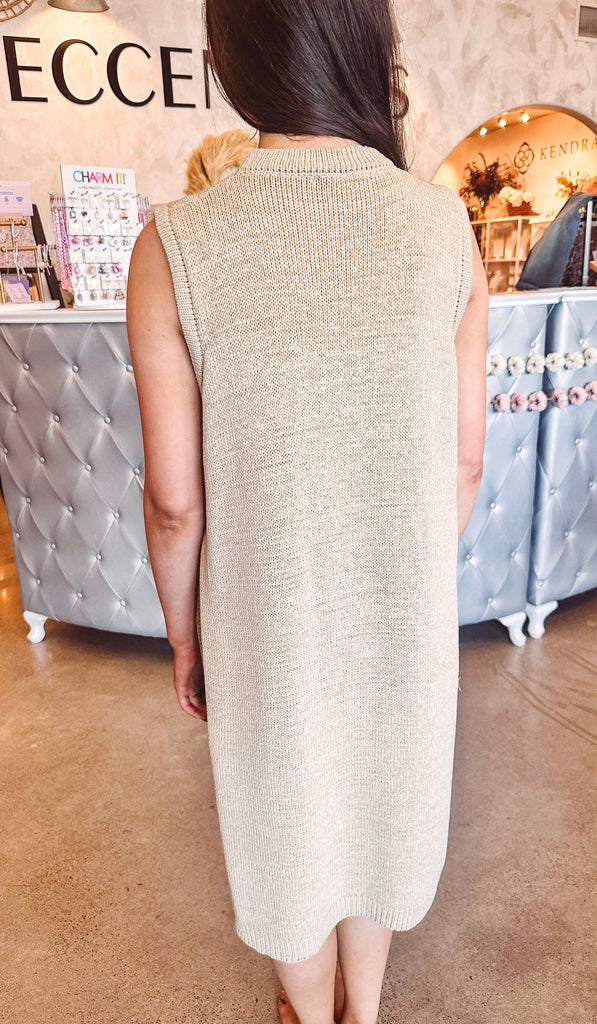 Eccentrics Boutique Sweater Oat Latte Longline Sweater