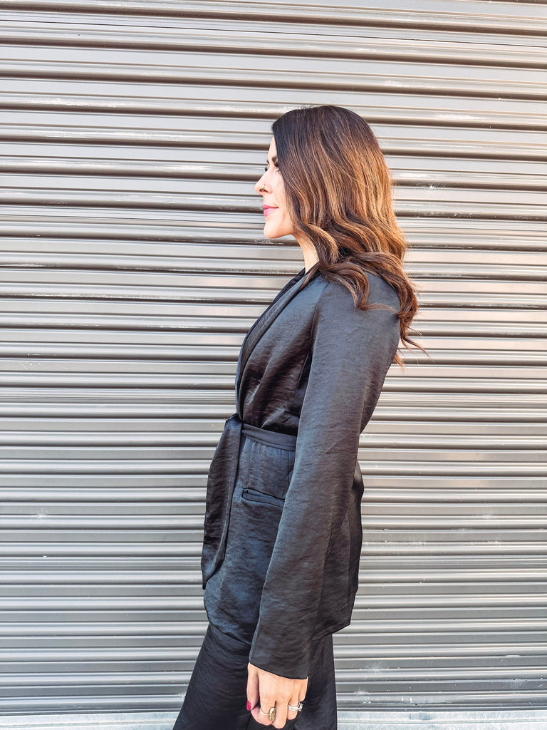 Eccentrics Boutique Jacket Obsidian Satin Jacket