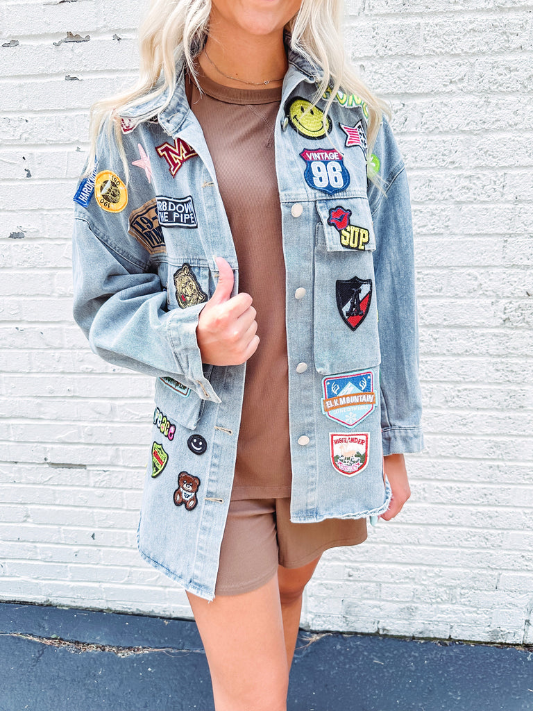 Eccentrics Boutique Jacket Patch Perfect Oversized Denim Shacket