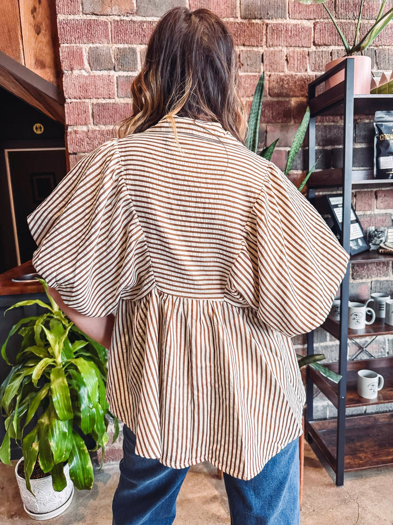 Eccentrics Boutique Shirts & Tops Phoenix Striped Airy Shirt