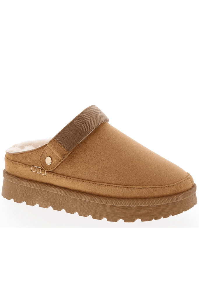 Eccentrics Boutique Shoe Pink Friday Fleece Lined Slipper-- Tan