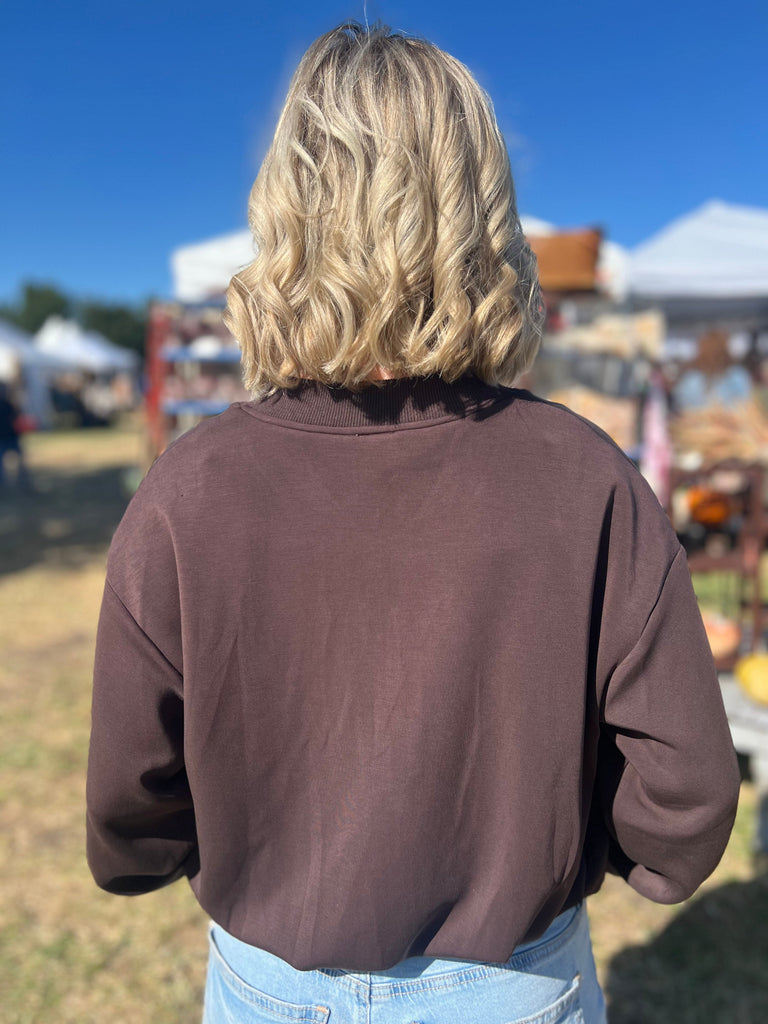 Eccentrics Boutique Jacket Rider Brushed Modal Scuba Jacket --Espresso