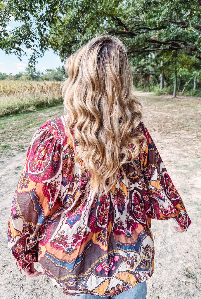 Eccentrics Boutique Shirts & Tops Ruby & Amber Paisley Shirt