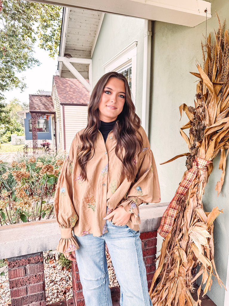 Eccentrics Boutique Shirts & Tops Scarlet Ballon Sleeve shirt