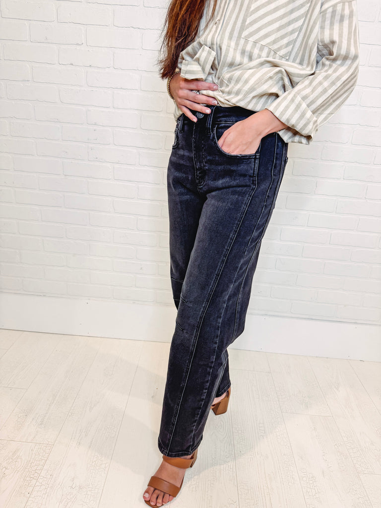 Eccentrics Boutique Denim Scary Spice High Rise Barrel Jeans