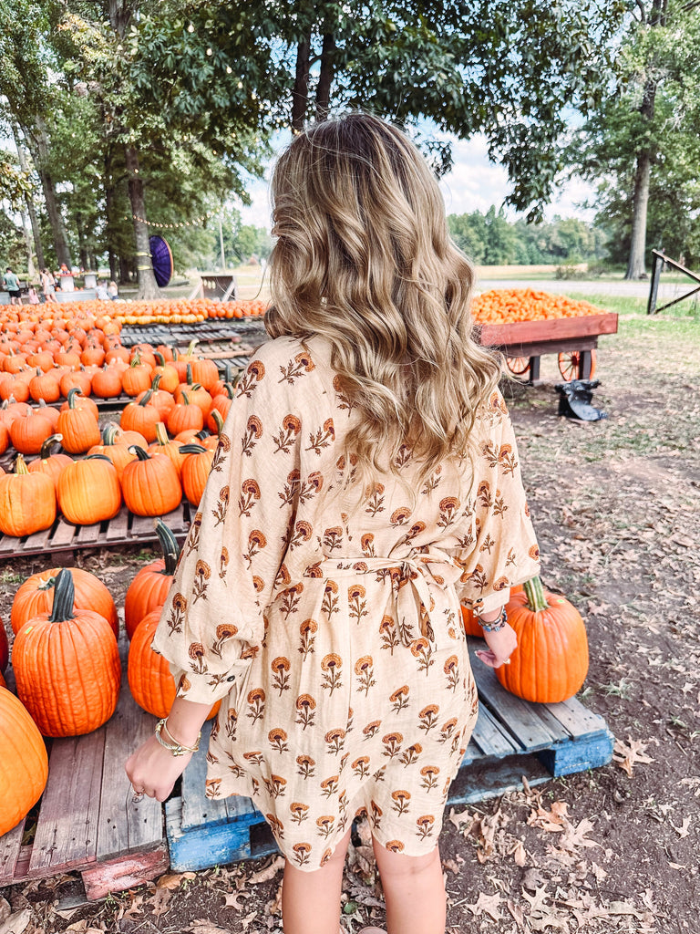 Eccentrics Boutique Dress Shay Botanical Puff Sleeve Dress