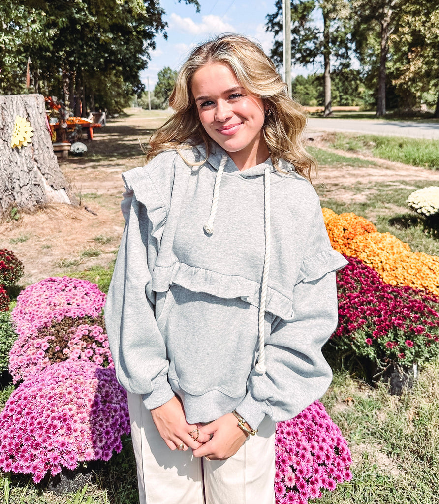 Eccentrics Boutique Sweatshirt Shea Ruffled Sweat Shirt