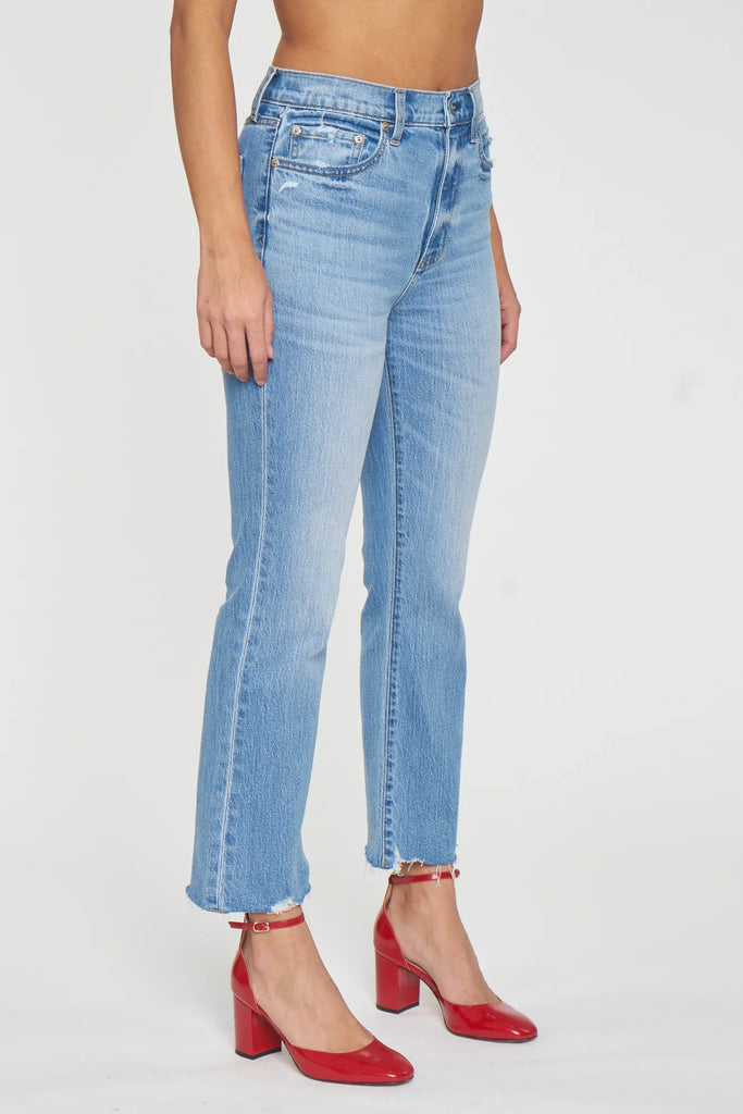 Eccentrics Boutique Denim Shy Girl High Rise Crop Flare Denim-- Marina Vintage